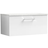 Nuie Arno 800mm Wall Hung 1 Drawer Countertop Vanity Unit Gloss White ARN125LSW