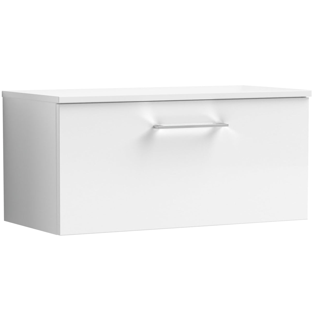 Nuie Arno 800mm Wall Hung 1 Drawer Countertop Vanity Unit Gloss White ARN125W