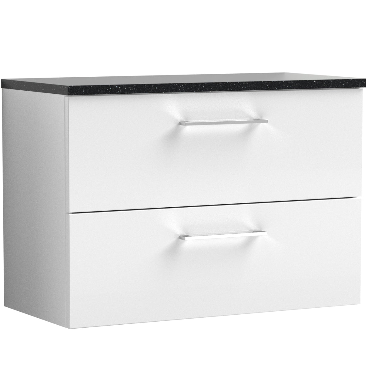 Nuie Arno 800mm Wall Hung 2 Drawer Countertop Vanity Unit Gloss White ARN126LSB