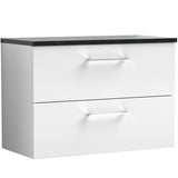 Nuie Arno 800mm Wall Hung 2 Drawer Countertop Vanity Unit Gloss White ARN126LSB