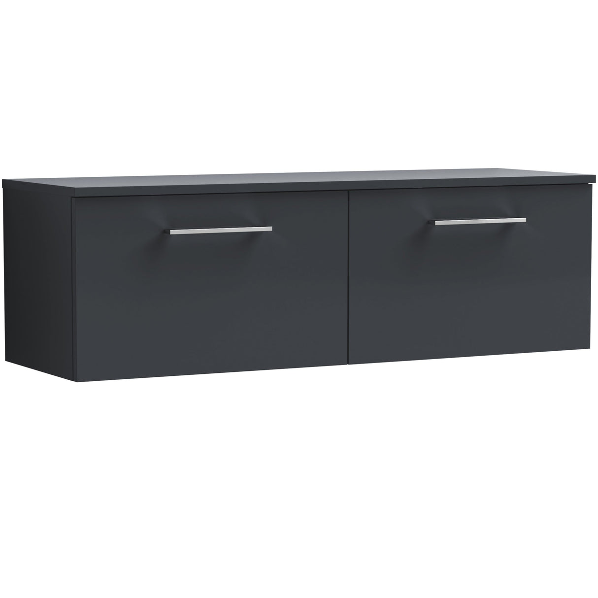 Nuie Arno 1200mm Wall Hung 2 Drawer Countertop Vanity Unit Soft Black ARN1422W2