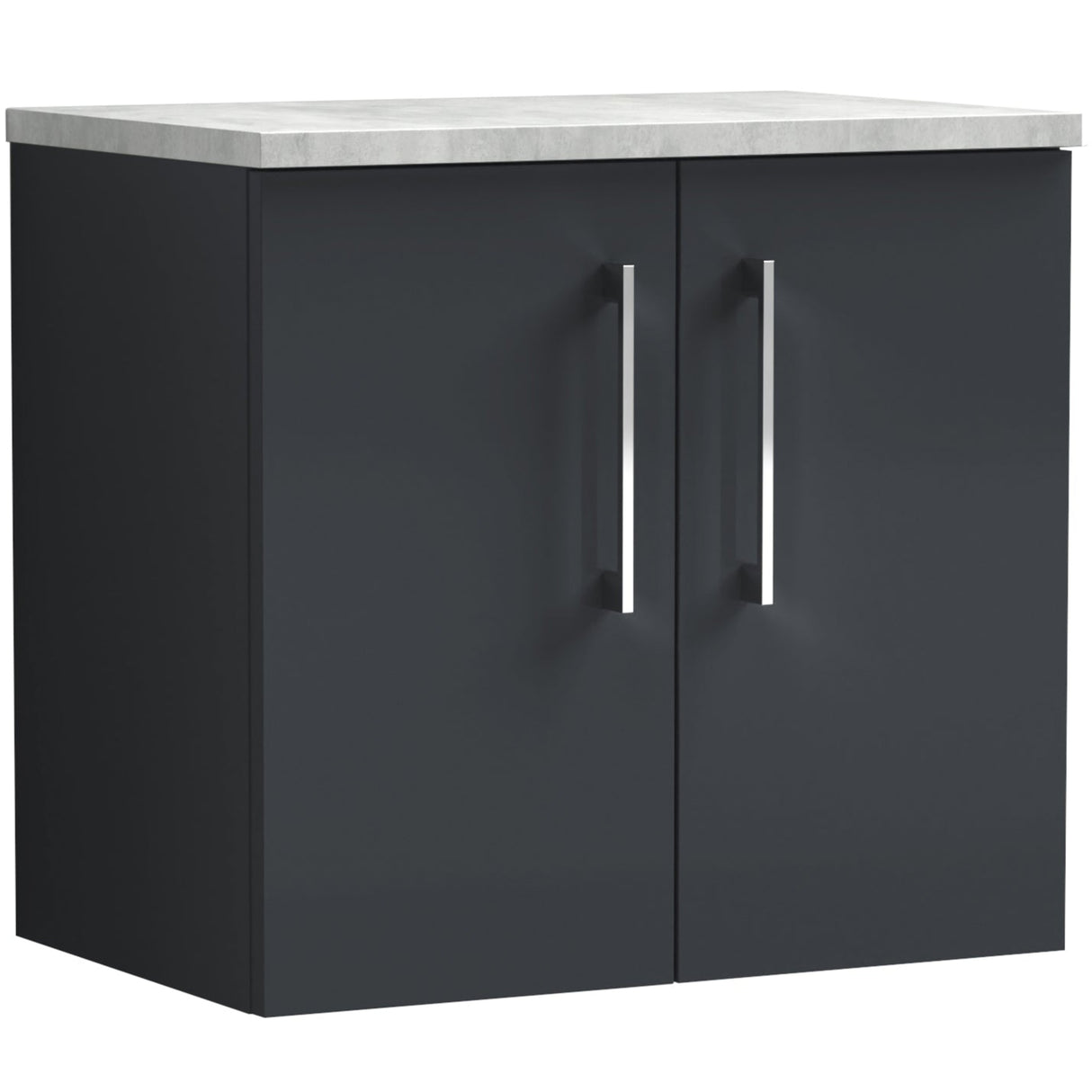 Nuie Arno 600mm Wall Hung 2 Door Countertop Vanity Unit Soft Black ARN1423LBG