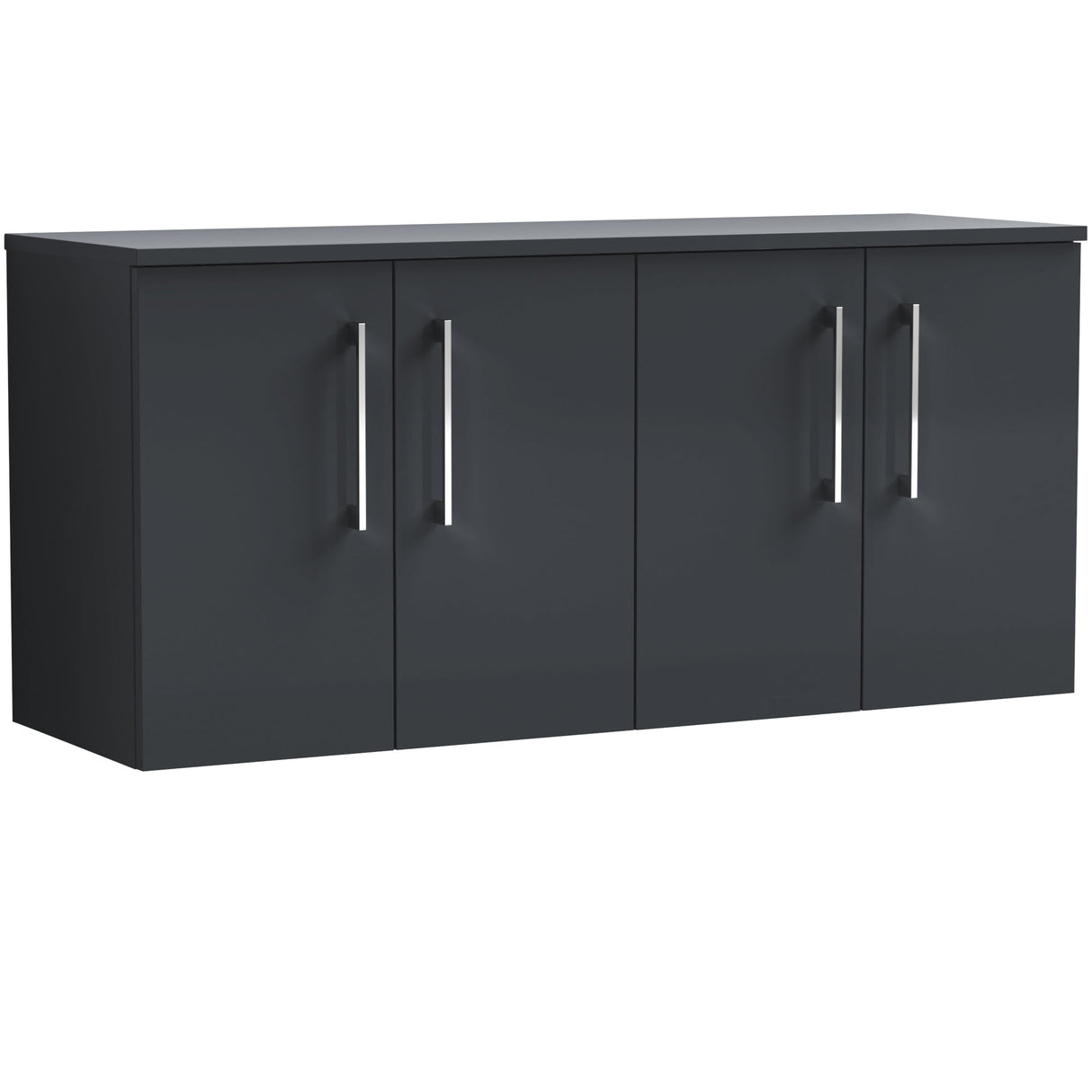 Nuie Arno 1200mm Wall Hung 4 Door Countertop Vanity Unit Soft Black ARN1423W2