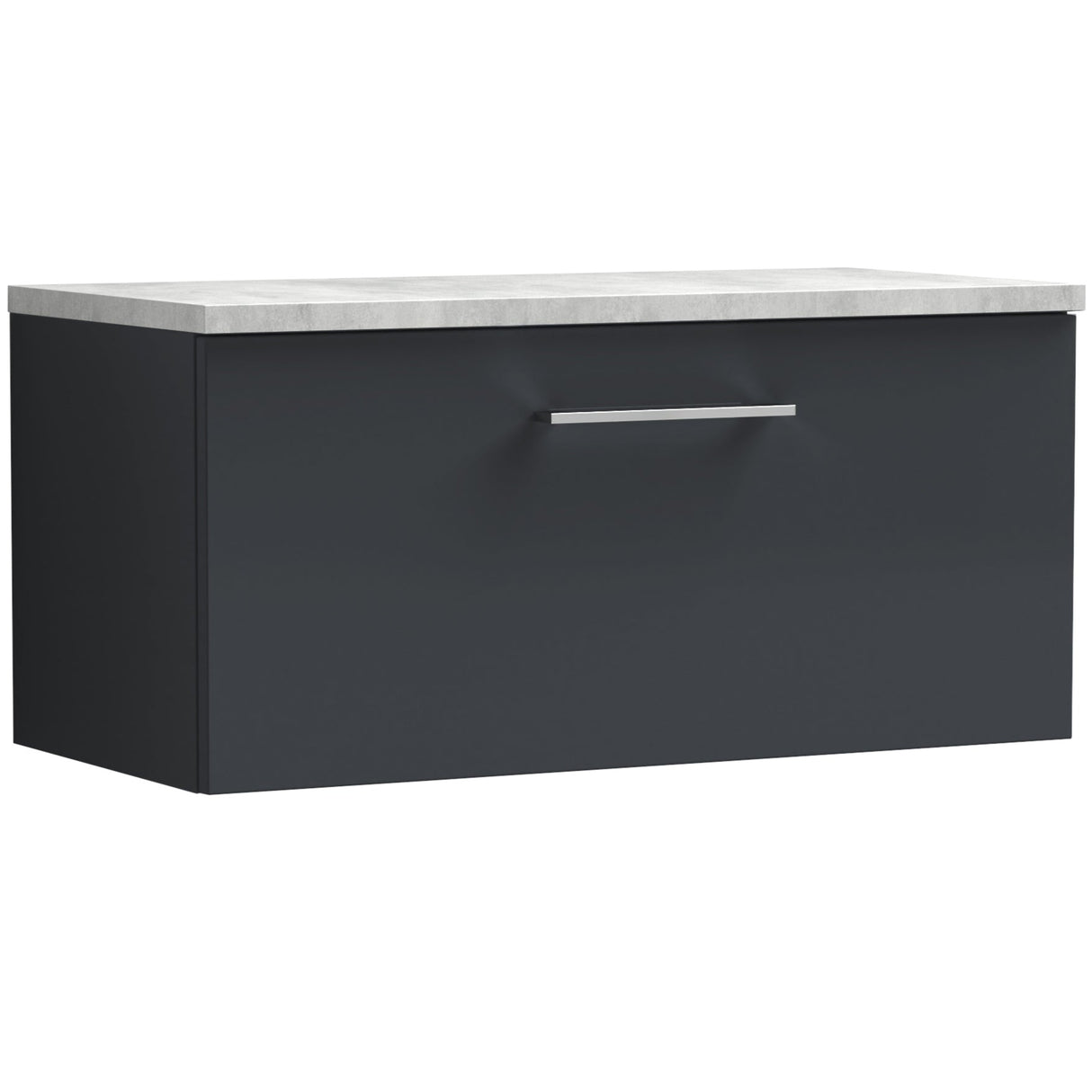 Nuie Arno 800mm Wall Hung 1 Drawer Countertop Vanity Unit Soft Black ARN1425LBG