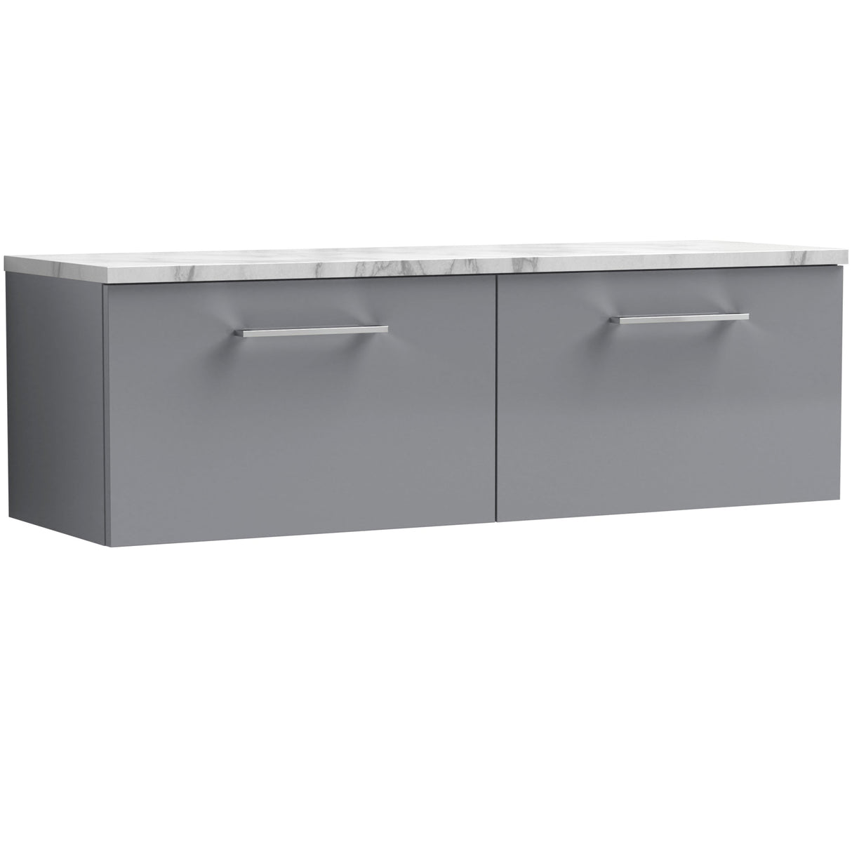 Nuie Arno 1200mm Wall Hung 2 Drawer Countertop Vanity Unit Satin Grey ARN2222LCM2