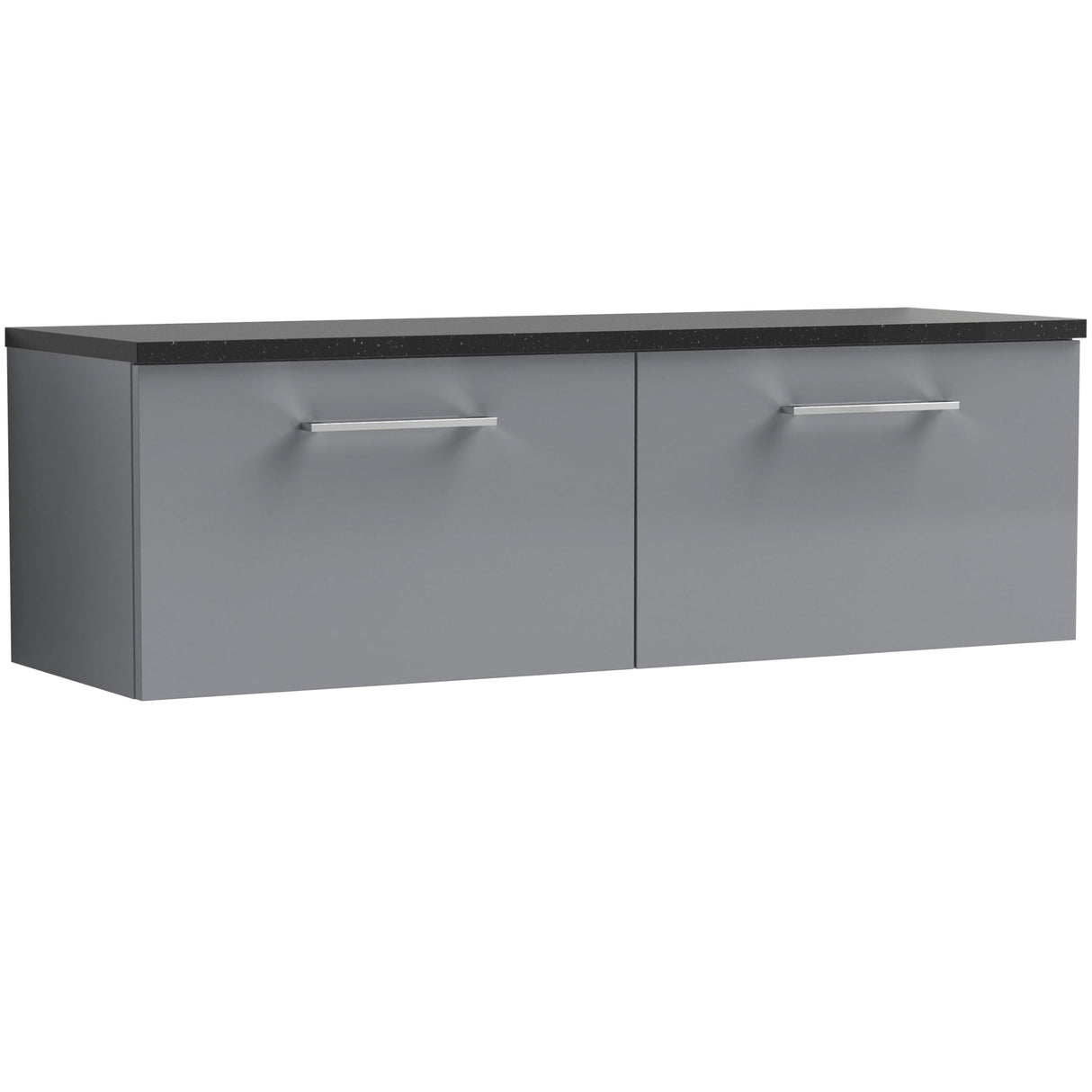 Nuie Arno 1200mm Wall Hung 2 Drawer Countertop Vanity Unit Satin Grey ARN2222LSB2