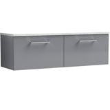 Nuie Arno 1200mm Wall Hung 2 Drawer Countertop Vanity Unit
