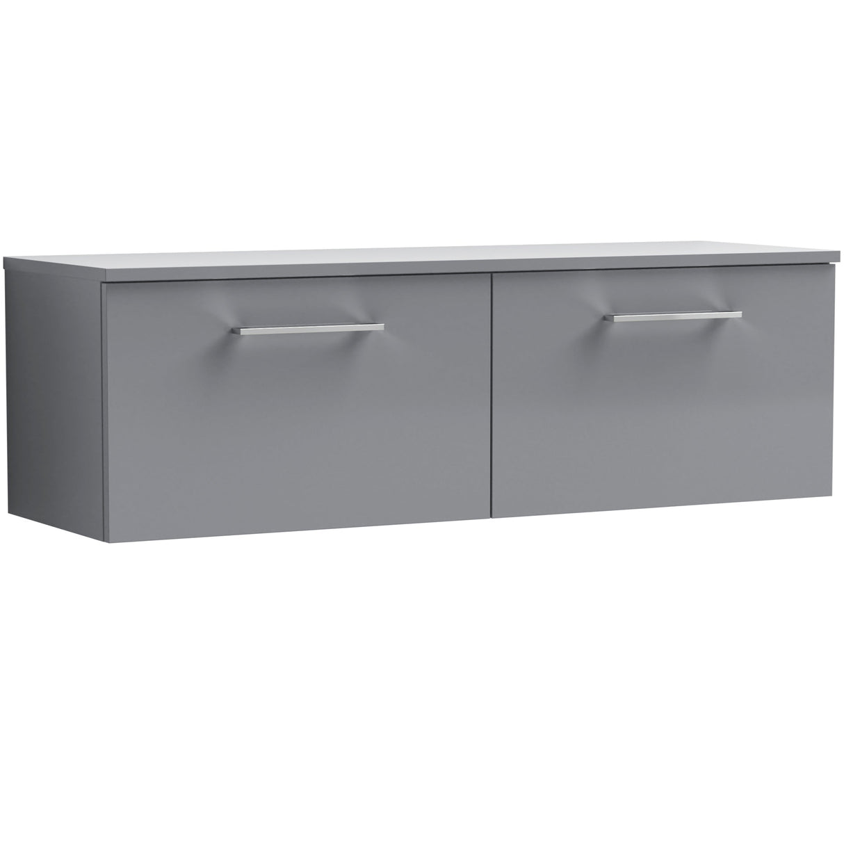 Nuie Arno 1200mm Wall Hung 2 Drawer Countertop Vanity Unit Satin Grey ARN2222W2