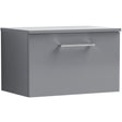 Nuie Arno 600mm Wall Hung 1 Drawer Countertop Vanity Unit Satin Grey ARN2222W