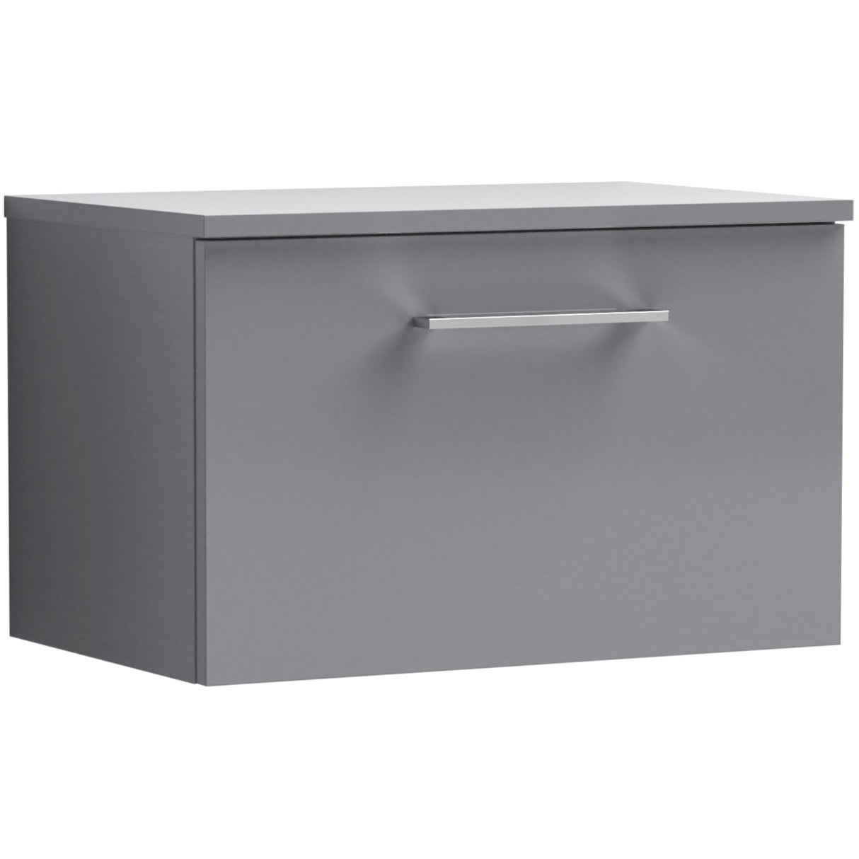 Nuie Arno 600mm Wall Hung 1 Drawer Countertop Vanity Unit Satin Grey ARN2222W