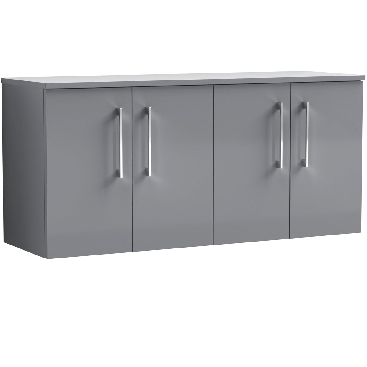Nuie Arno 1200mm Wall Hung 4 Door Countertop Vanity Unit Satin Grey ARN2223W2