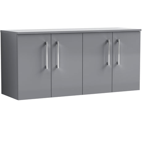 Nuie Arno 1200mm Wall Hung 4 Door Countertop Vanity Unit Satin Grey ARN2223W2