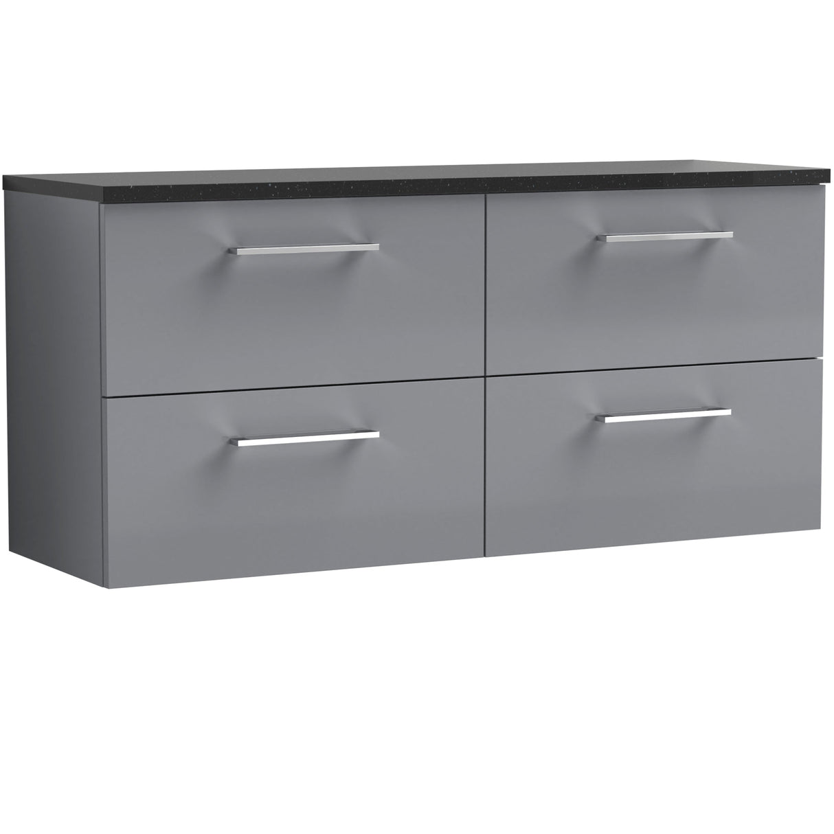 Nuie Arno 1200mm Wall Hung 4 Drawer Countertop Vanity Unit Satin Grey ARN2224LSB2