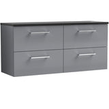 Nuie Arno 1200mm Wall Hung 4 Drawer Countertop Vanity Unit Satin Grey ARN2224LSB2