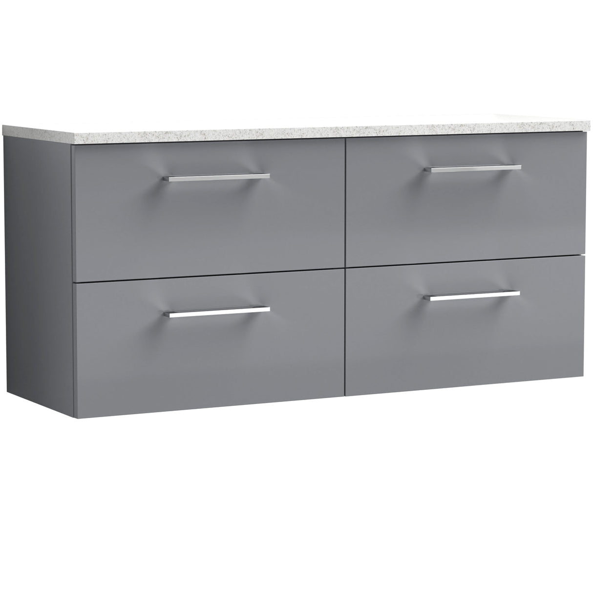 Nuie Arno 1200mm Wall Hung 4 Drawer Countertop Vanity Unit Satin Grey ARN2224LSW2