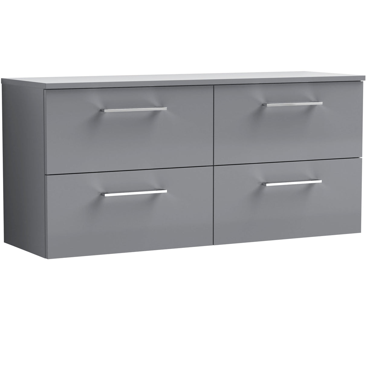 Nuie Arno 1200mm Wall Hung 4 Drawer Countertop Vanity Unit Satin Grey ARN2224W2
