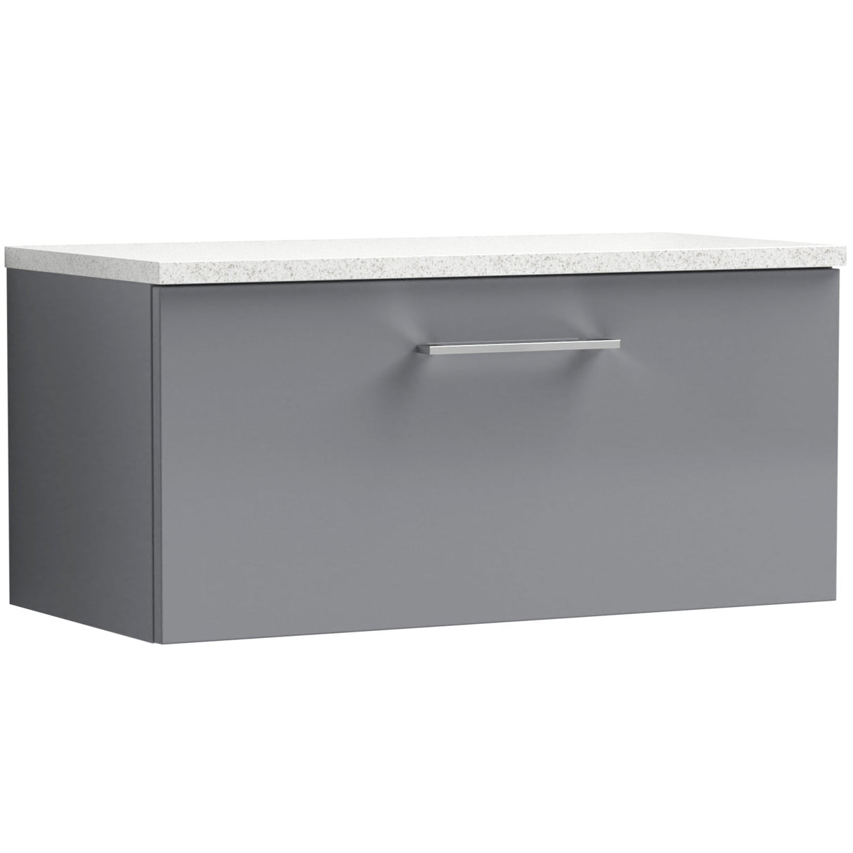 Nuie Arno 800mm Wall Hung 1 Drawer Countertop Vanity Unit Satin Grey ARN2225LSW
