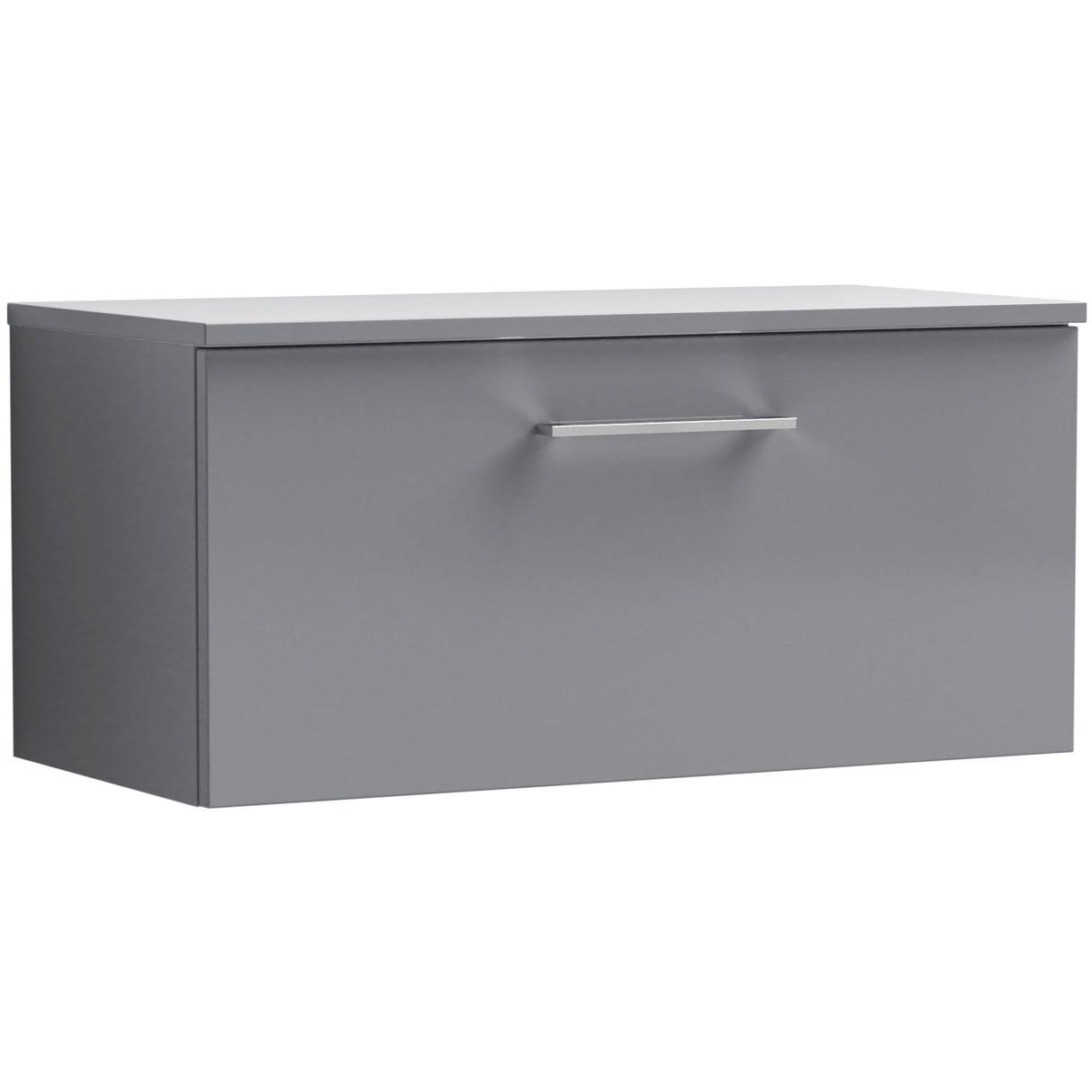 Nuie Arno 800mm Wall Hung 1 Drawer Countertop Vanity Unit Satin Grey ARN2225W
