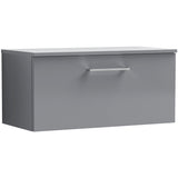 Nuie Arno 800mm Wall Hung 1 Drawer Countertop Vanity Unit Satin Grey ARN2225W