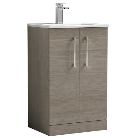 Nuie Arno 500mm Floor Standing 2 Door Vanity Unit & Basin Solace Oak ARN2501B