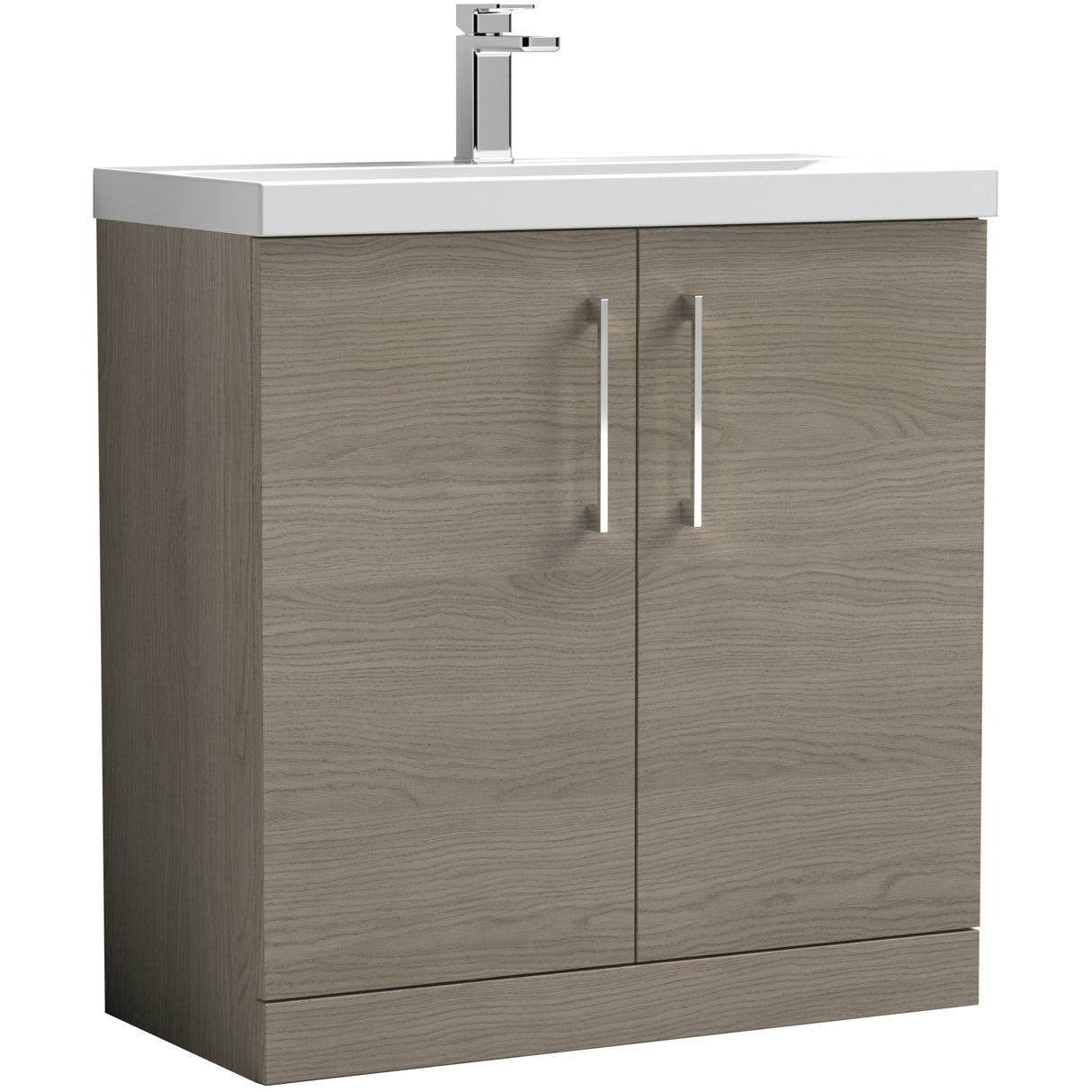 Nuie Arno 800mm Floor Standing 2 Door Vanity Unit & Basin Solace Oak ARN2505A