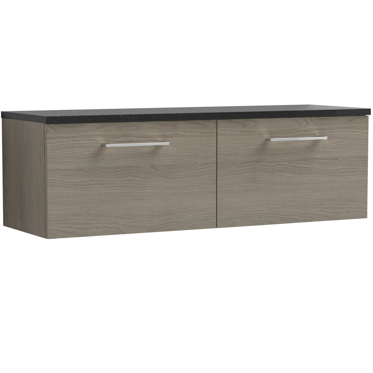 Nuie Arno 1200mm Wall Hung 2 Drawer Countertop Vanity Unit Solace Oak ARN2522LSB2