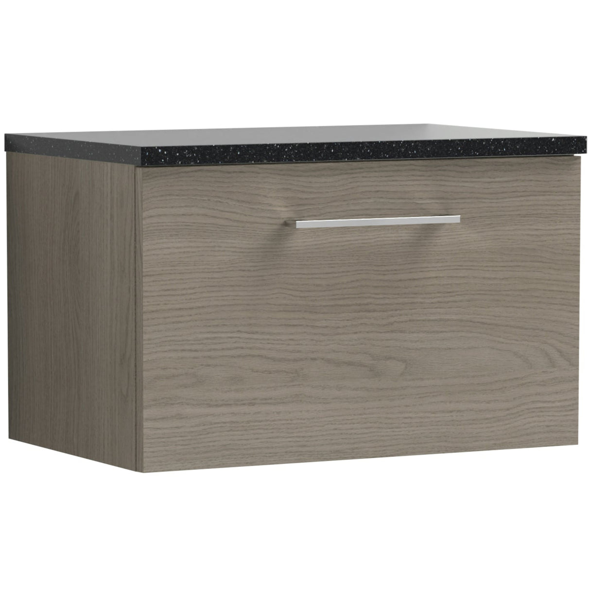 Nuie Arno 600mm Wall Hung 1 Drawer Countertop Vanity Unit Solace Oak ARN2522LSB