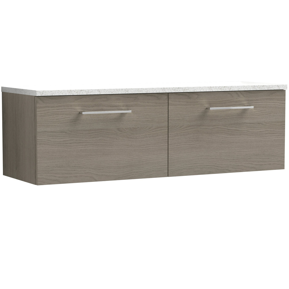 Nuie Arno 1200mm Wall Hung 2 Drawer Countertop Vanity Unit Solace Oak ARN2522LSW2