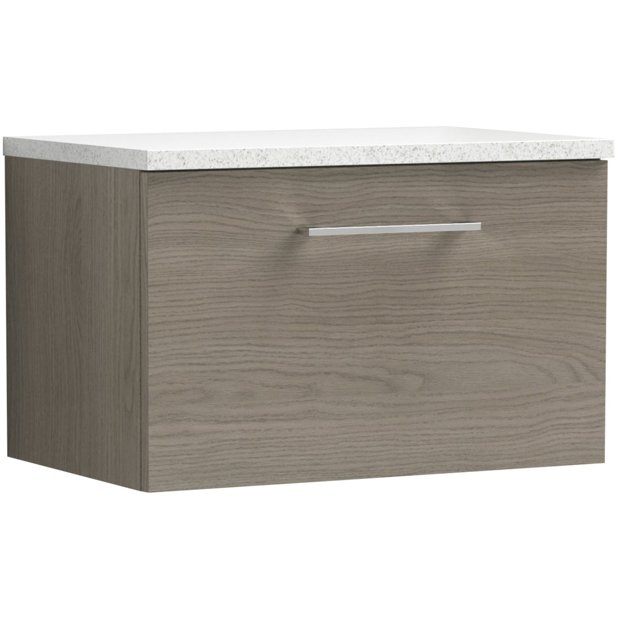 Nuie Arno 600mm Wall Hung 1 Drawer Countertop Vanity Unit Solace Oak ARN2522LSW