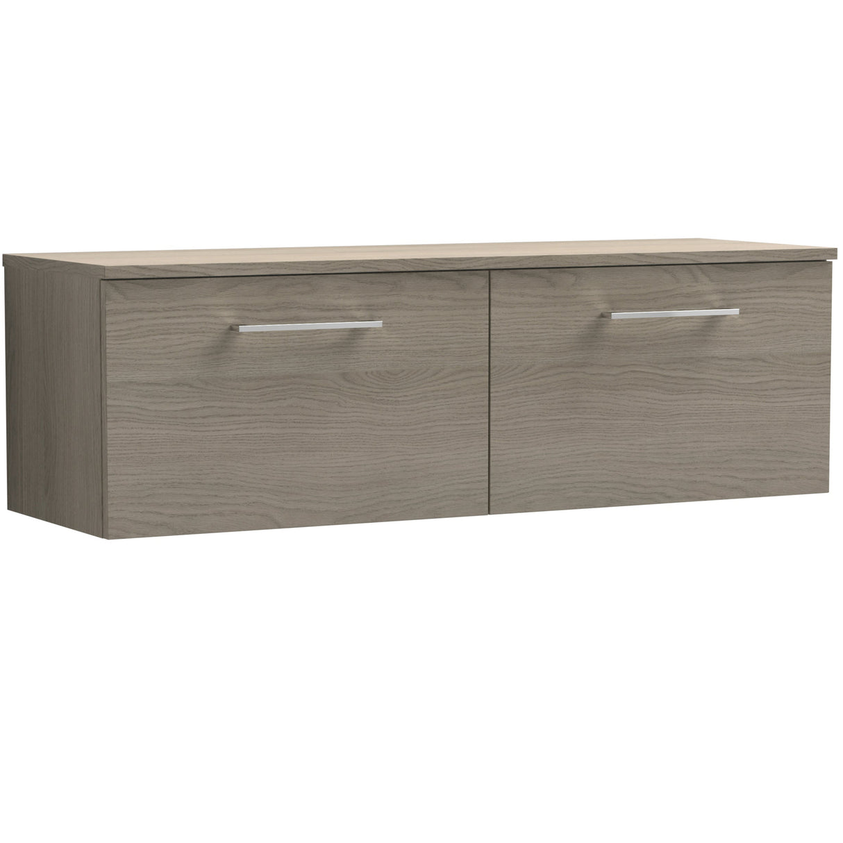 Nuie Arno 1200mm Wall Hung 2 Drawer Countertop Vanity Unit Solace Oak ARN2522W2