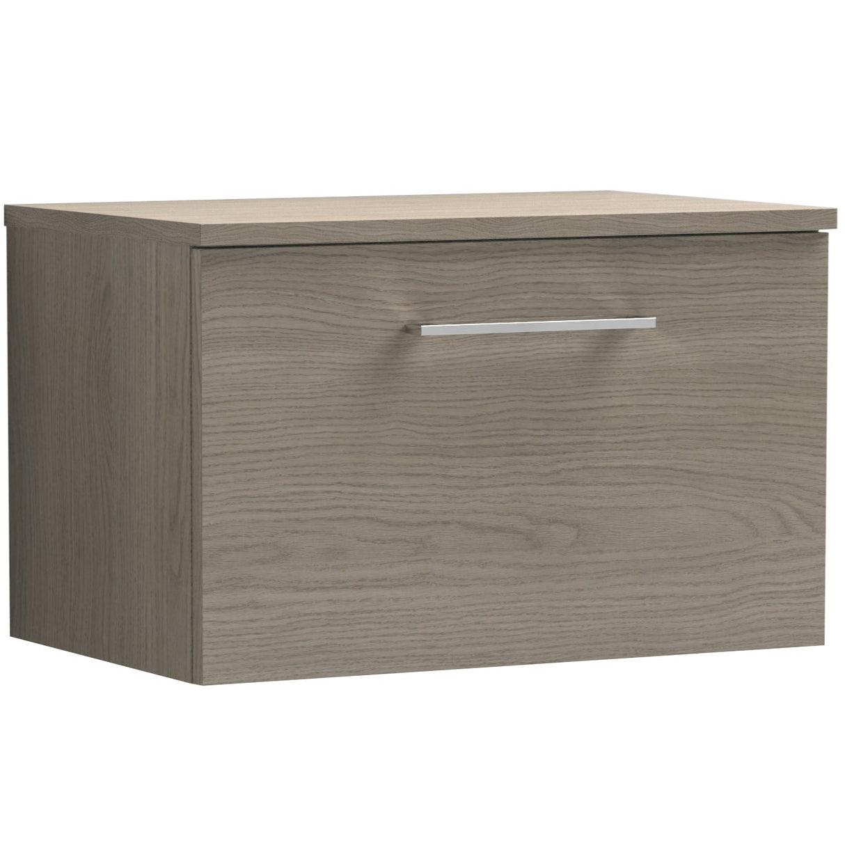 Nuie Arno 600mm Wall Hung 1 Drawer Countertop Vanity Unit Solace Oak ARN2522W