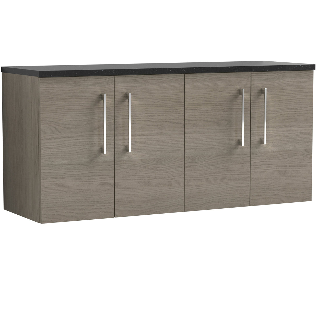 Nuie Arno 1200mm Wall Hung 4 Door Countertop Vanity Unit Solace Oak ARN2523LSB2