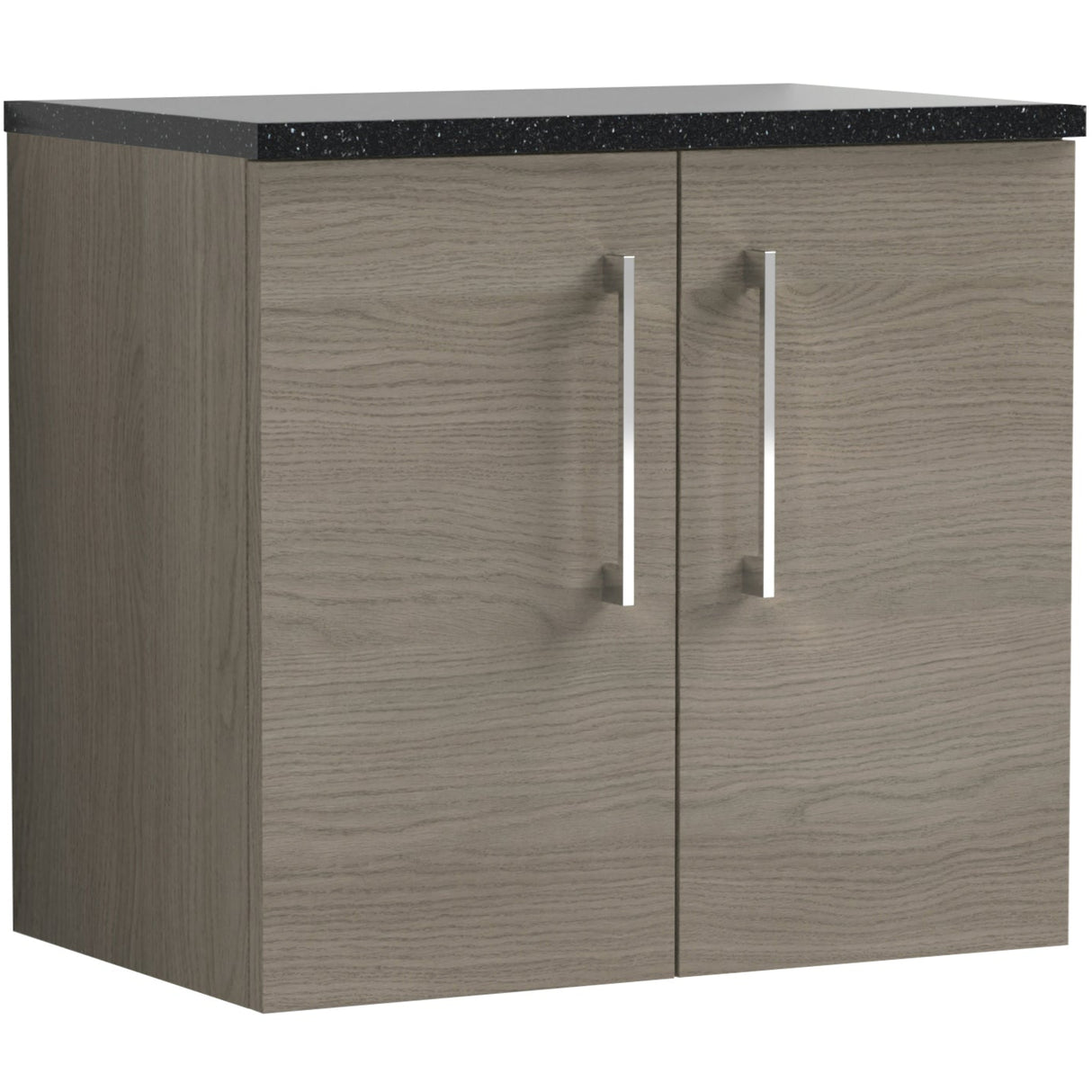 Nuie Arno 600mm Wall Hung 2 Door Countertop Vanity Unit Solace Oak ARN2523LSB