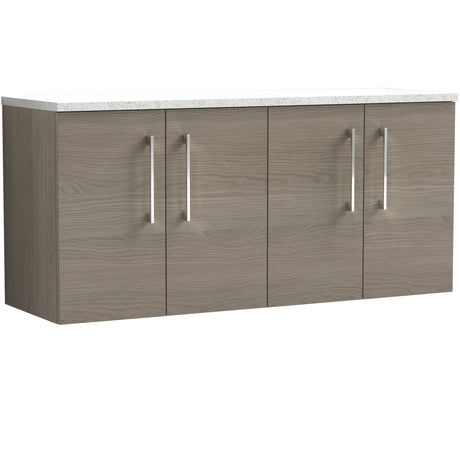 Nuie Arno 1200mm Wall Hung 4 Door Countertop Vanity Unit Solace Oak ARN2523LSW2