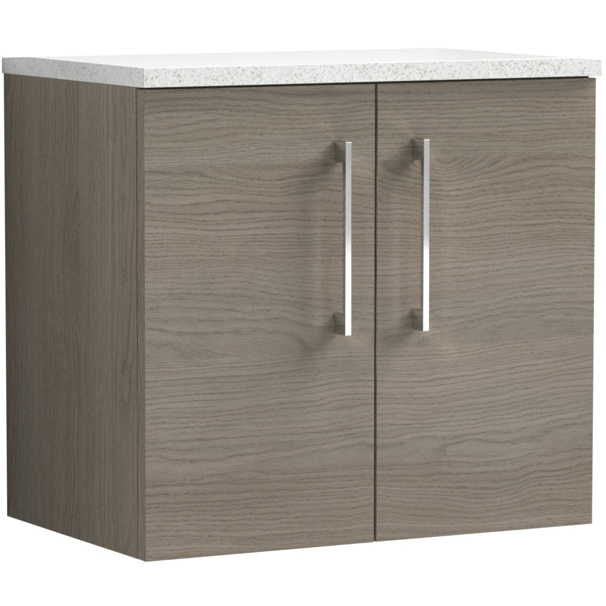 Nuie Arno 600mm Wall Hung 2 Door Countertop Vanity Unit Solace Oak ARN2523LSW