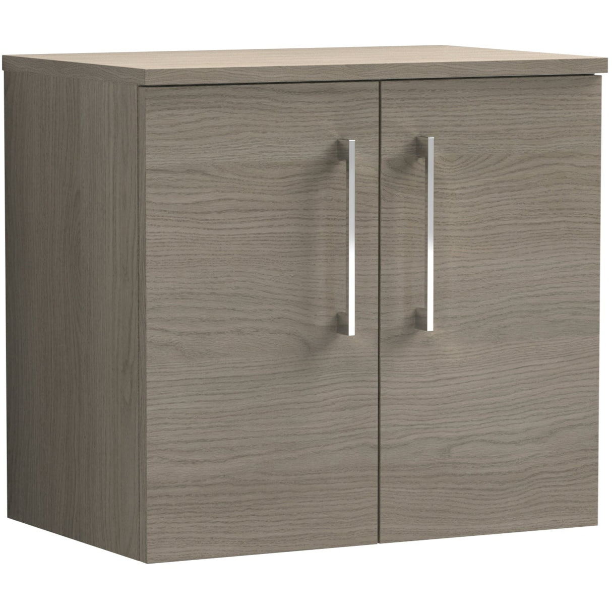 Nuie Arno 600mm Wall Hung 2 Door Countertop Vanity Unit Solace Oak ARN2523W
