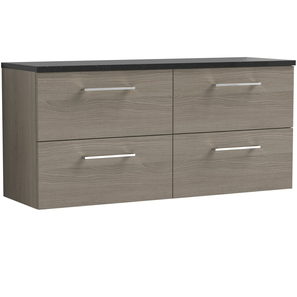 Nuie Arno 1200mm Wall Hung 4 Drawer Countertop Vanity Unit Solace Oak ARN2524LSB2