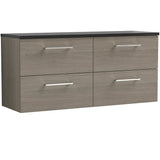 Nuie Arno 1200mm Wall Hung 4 Drawer Countertop Vanity Unit Solace Oak ARN2524LSB2