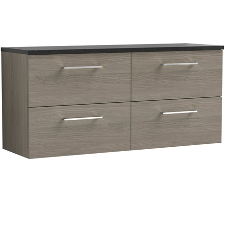 Nuie Arno 1200mm Wall Hung 4 Drawer Countertop Vanity Unit Solace Oak ARN2524LSB2