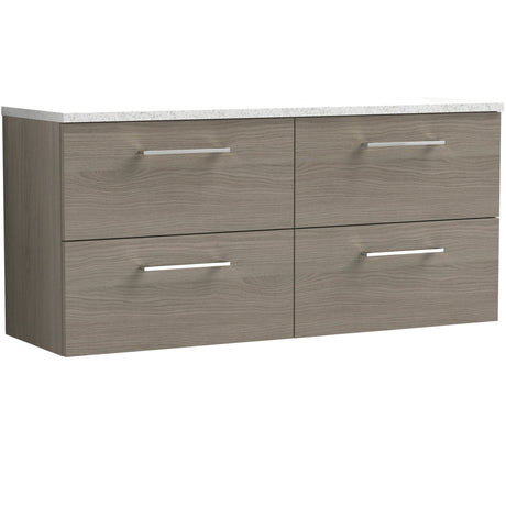 Nuie Arno 1200mm Wall Hung 4 Drawer Countertop Vanity Unit Solace Oak ARN2524LSW2
