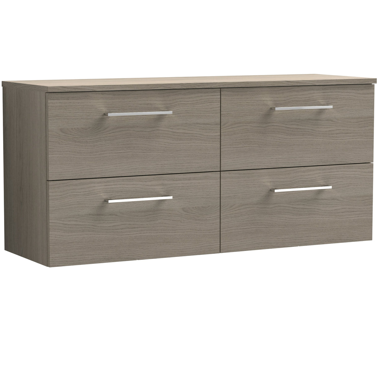 Nuie Arno 1200mm Wall Hung 4 Drawer Countertop Vanity Unit Solace Oak ARN2524W2
