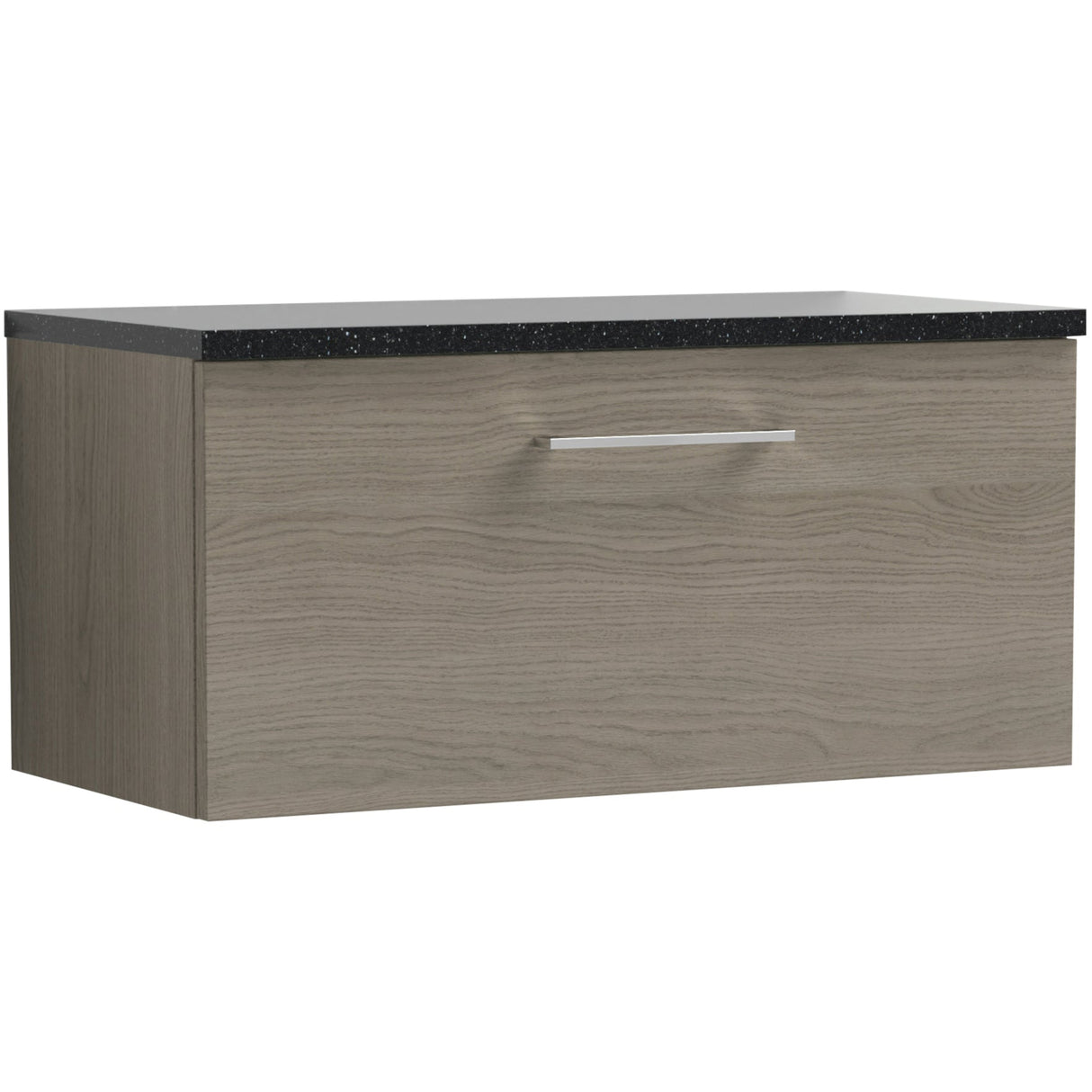Nuie Arno 800mm Wall Hung 1 Drawer Countertop Vanity Unit Solace Oak ARN2525LSB