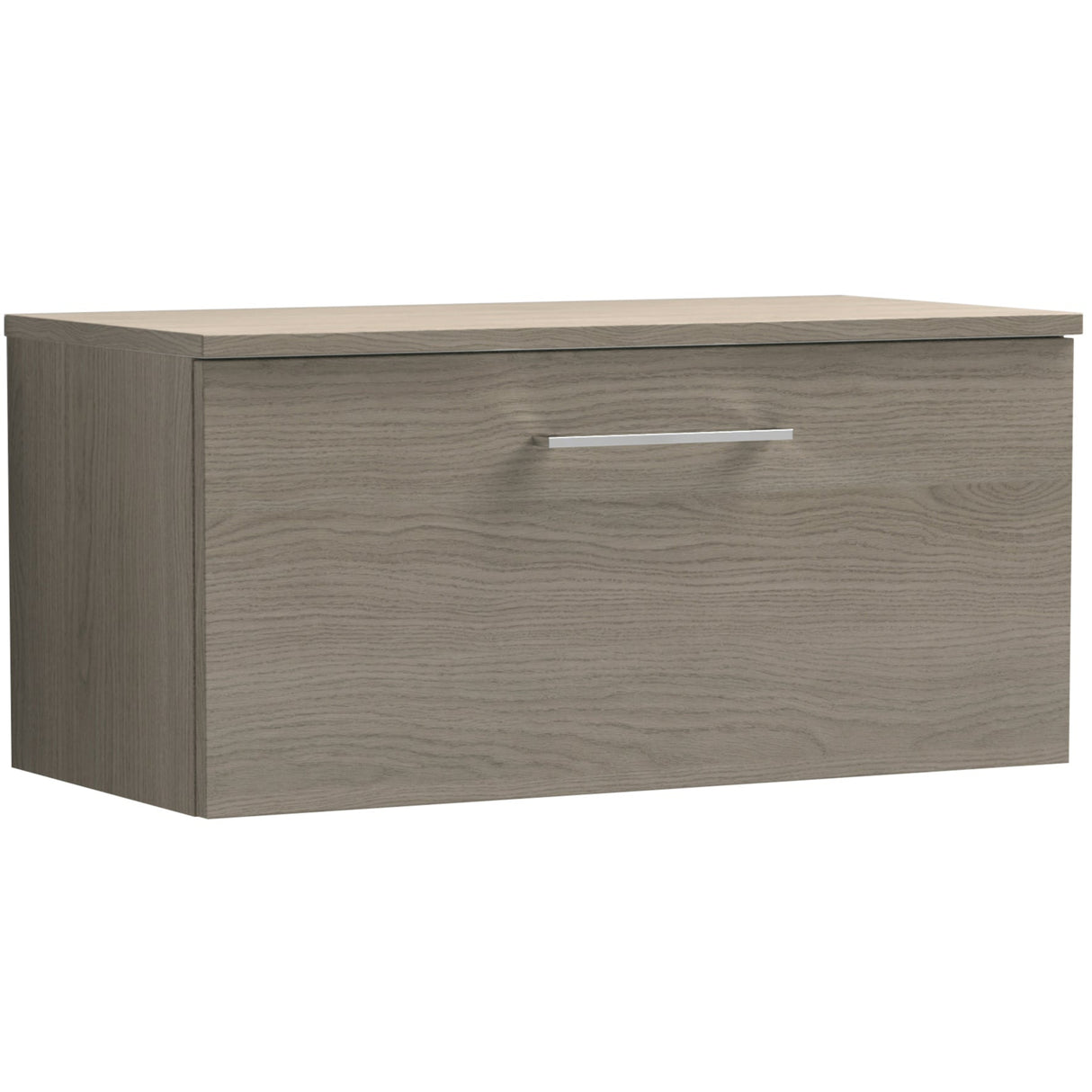 Nuie Arno 800mm Wall Hung 1 Drawer Countertop Vanity Unit Solace Oak ARN2525W