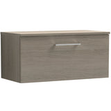 Nuie Arno 800mm Wall Hung 1 Drawer Countertop Vanity Unit Solace Oak ARN2525W