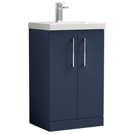 Nuie Arno 500mm Floor Standing 2 Door Vanity Unit & Basin Midnight Blue ARN2901A