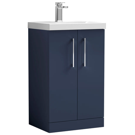 Nuie Arno 500mm Floor Standing 2 Door Vanity Unit & Basin Midnight Blue ARN2901D