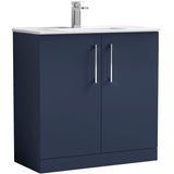 Nuie Arno 800mm Floor Standing 2 Door Vanity Unit & Basin Midnight Blue ARN2905B