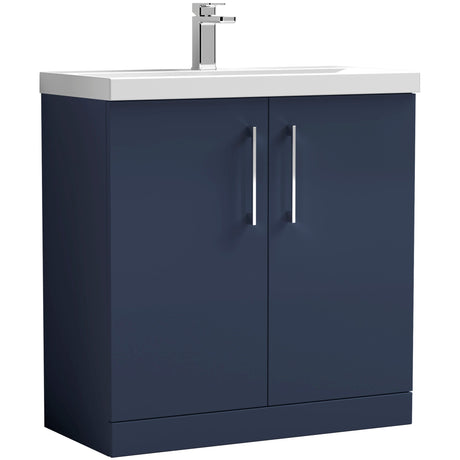 Nuie Arno 800mm Floor Standing 2 Door Vanity Unit & Basin Midnight Blue ARN2905D