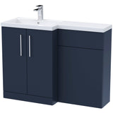Nuie Arno Toilet & Basin Suite W1100mm - 2 Door Vanity Unit & Polymarble Basin Midnight Blue ARN2911L