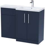 Nuie Arno Toilet & Basin Suite W1100mm - 2 Door Vanity Unit & Polymarble Basin Midnight Blue ARN2911R